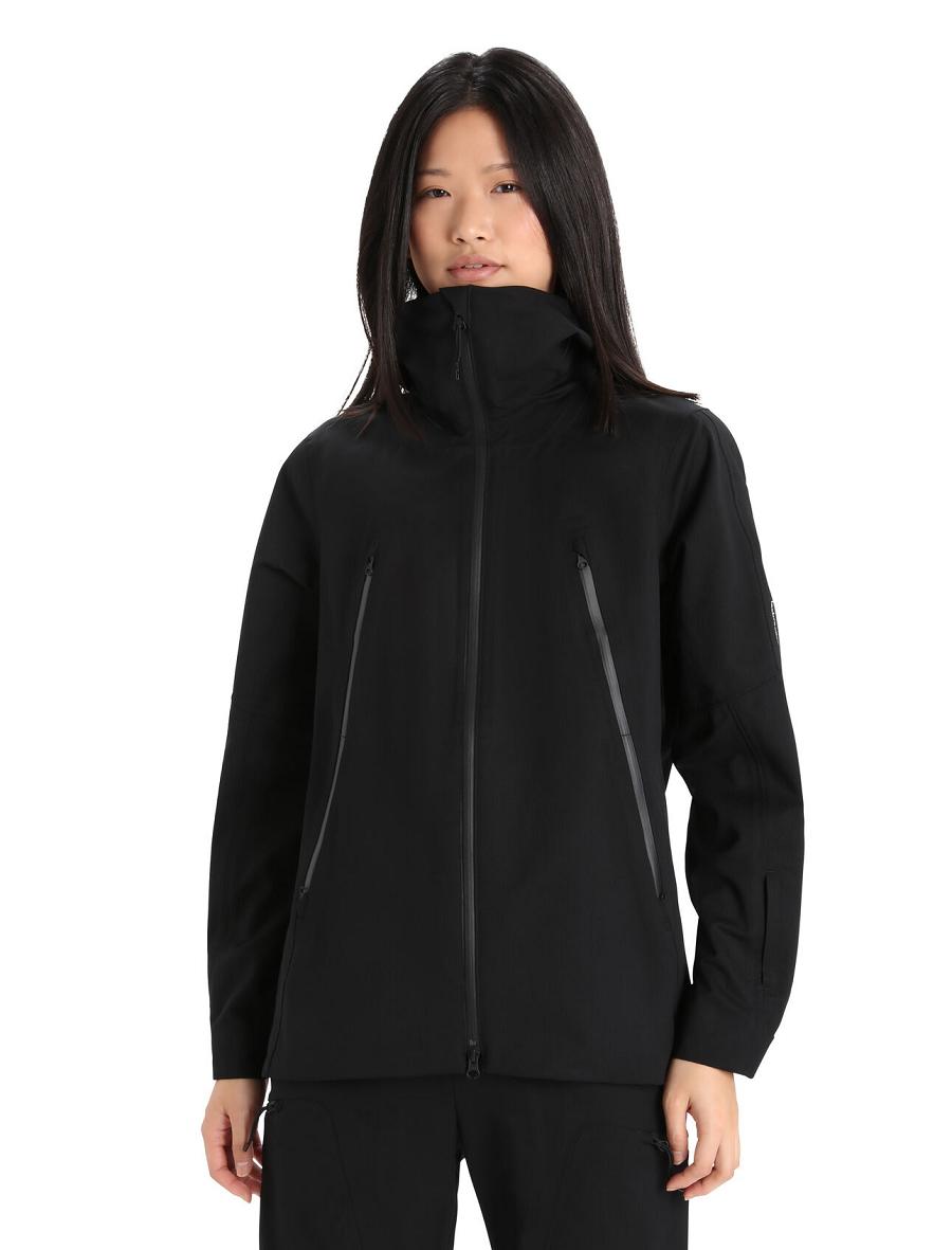 Vestes Icebreaker Shell+™ Merino Encapuchonné Femme Noir | FR 1654MQZA